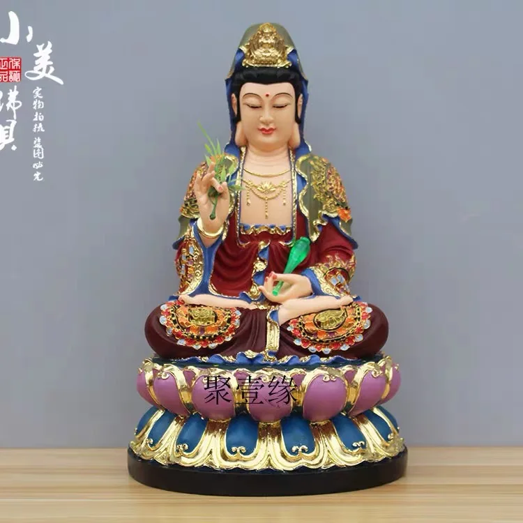 Wholesale Buddha figure # HOME family efficacious Talisman Asia color Guan yin PUSA Bodhisattva  statue