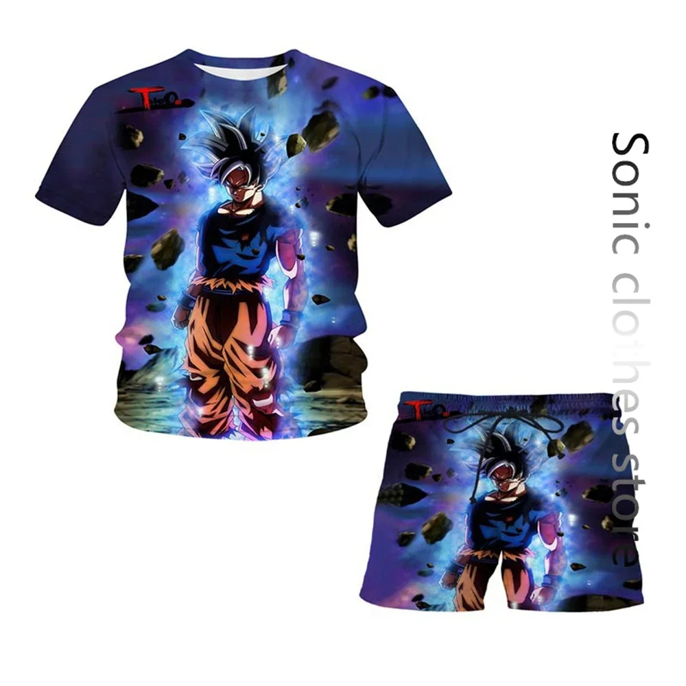 

Fashion Dragon Ball Z T-shirt Set Kids Boys Clothing Girls Men Women T-shirt Costume Clothing 3d Goku Short Sleeves Summer Tops