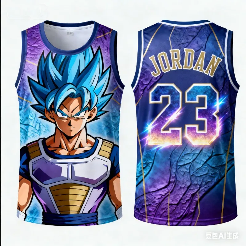 Camiseta de baloncesto Dragon Ball Z Vegeta, edición especial, Jordan, chaleco deportivo de baloncesto para hombres adultos, conjunto de camiseta especial para niños