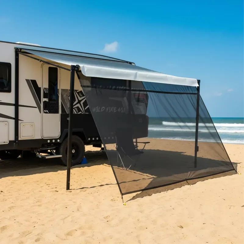 

Awnlux Canopy Shelter for Motorhome Camping Trailer Black Mesh Sunshade UV Blocker Complete Kits for RV