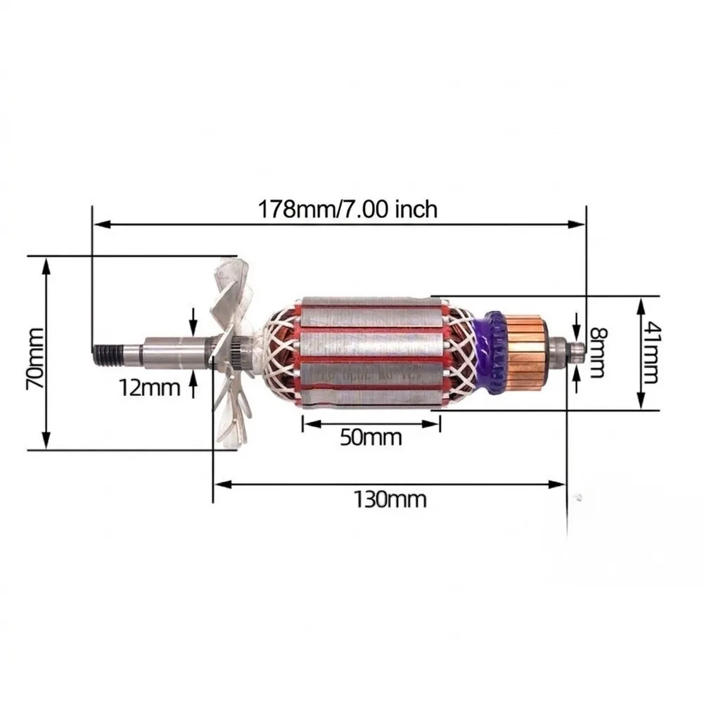 Silicon Steel for Rotor 50H Grinder Rotor Pure Copper Windings Laminated Silicon Steel Heat Dissipation for Design Power Tool