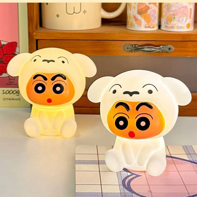Crayon Shin-Chanss Patting Small Night Lamp Bedroom Charging Night light Soft Light Eye -Protecting Color-changing Night Light