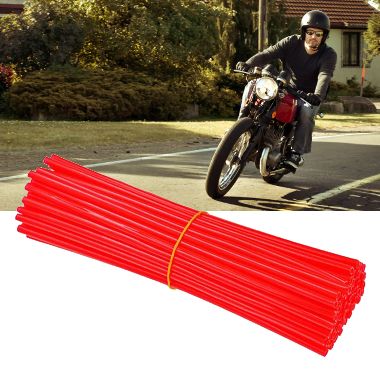 72pcs Bicycle Spoke Skins Decorative Cool Universal Spoke Wrap Cover for Mountain Dirt Kids Bike Wheel Spoke Wraps Kit