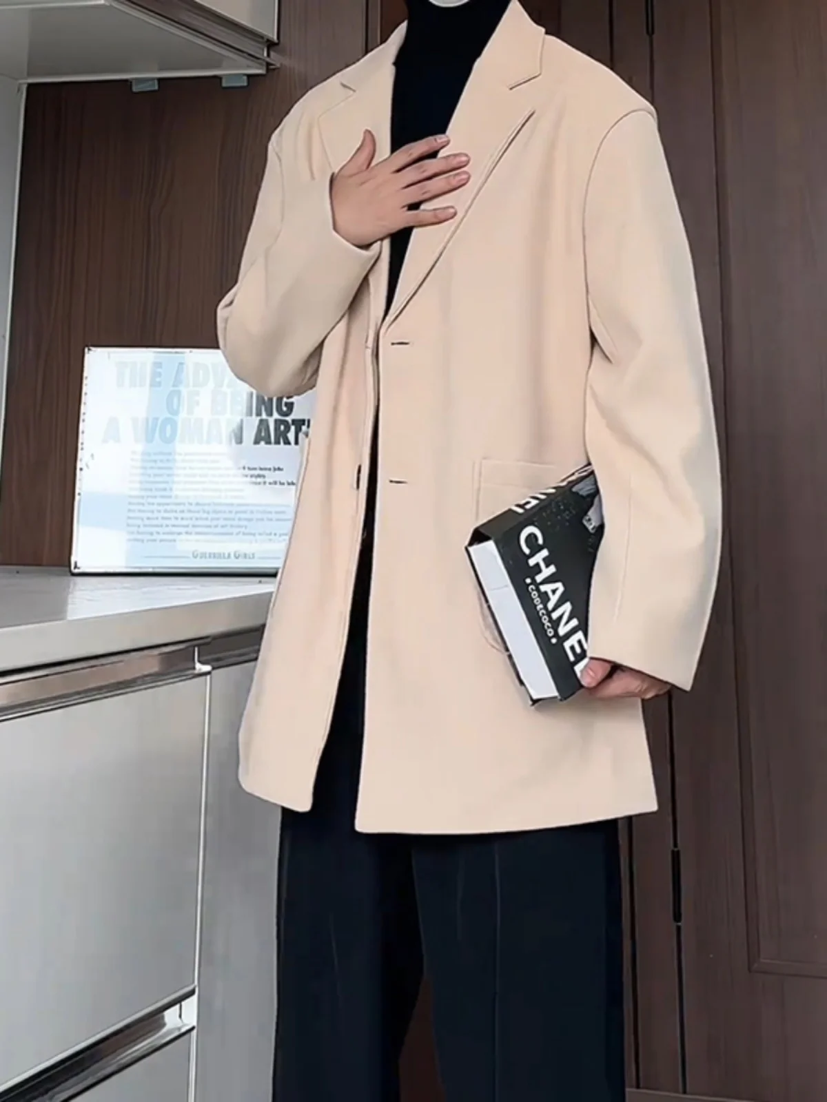 

Мужской тренчкот с мехом, длинный рукав, немецкий стиль, для работы и отдыха, сексуальный крой, бомбер, элегантный, стильный, вязаный, спортивный