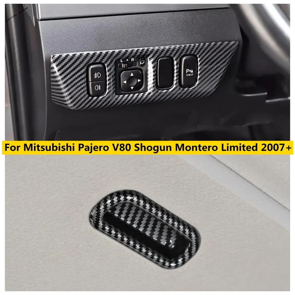 

Car Carbon Fiber Look Head Light Switch / Sunroof Handle Cover Trim For Mitsubishi Pajero V80 Shogun Montero Limited 2007 - 2021