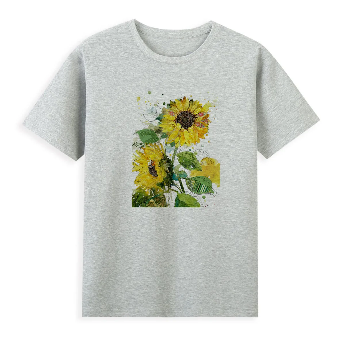 

New sunflower flower T-shirt Beautiful Nature Women's Summer Shirt Personalized fashion casual short-sleeved top tees A1-84