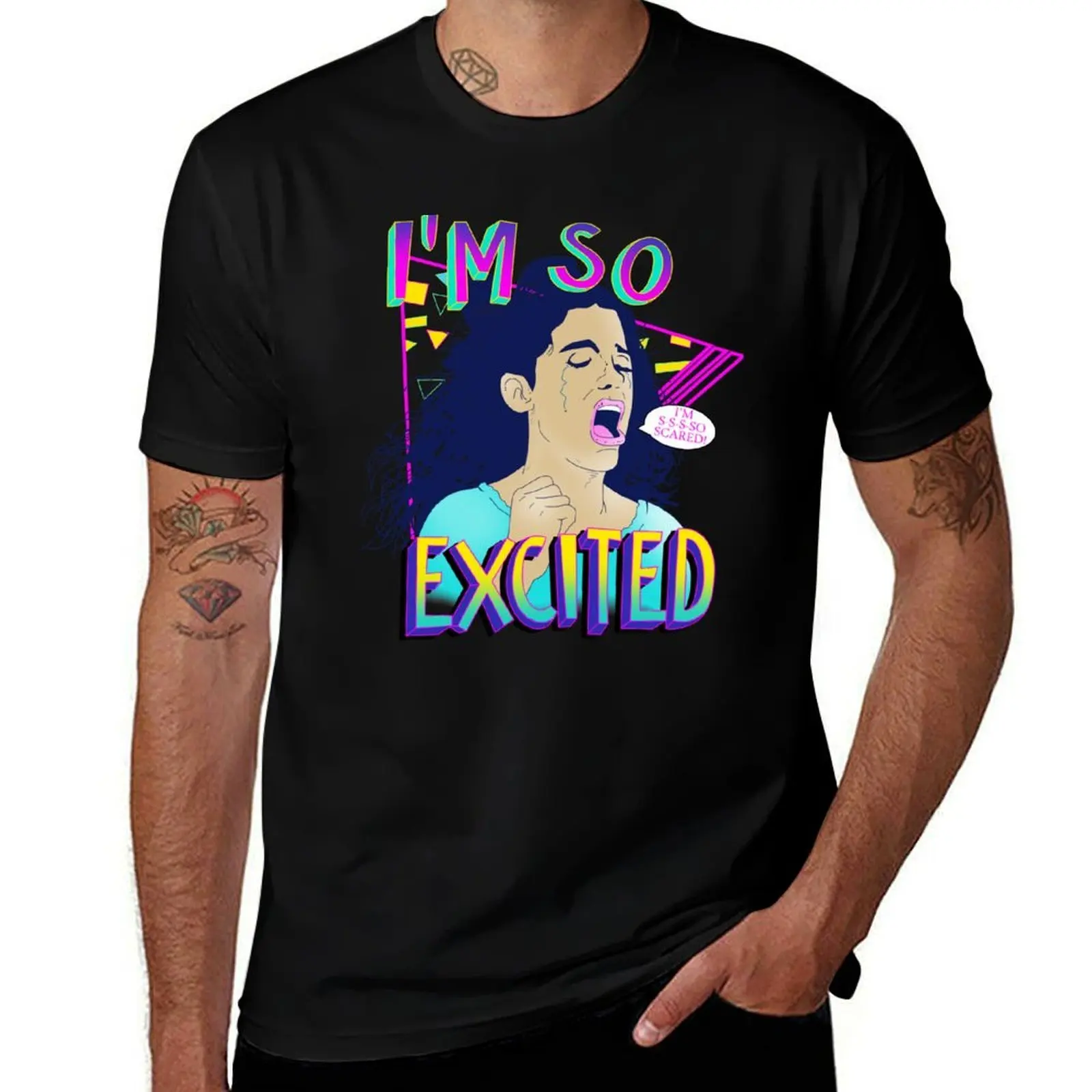 I'm So Excited I'm So Scared T-Shirt Retro Graphic Print T-Shirt