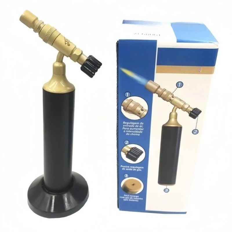 Refillable Handheld Butane Torch High Temperature Blow Torch For Jewelry Soldering Annealing Metal Melting Cigar Ignition Tool