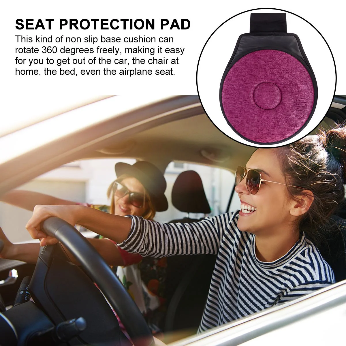

Rotating Seat Cushion Breathable Lightweight Portable Swivel Car Seat Pad For Elderly Pregnant 360 Degree Turn Car