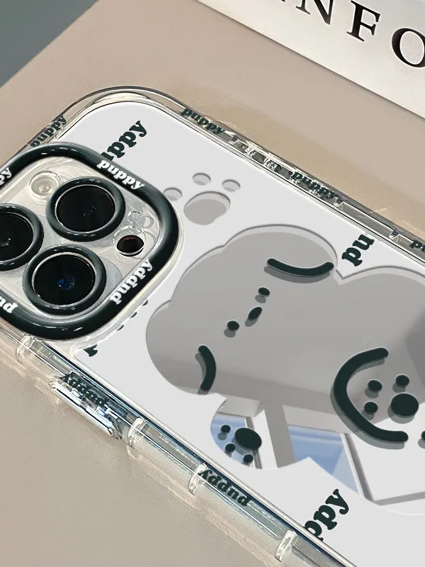 クリエイティブな犬型ミラー表面シリコン製スマホケース、iphone-6-pro、、、対応、落下防止保護カバー