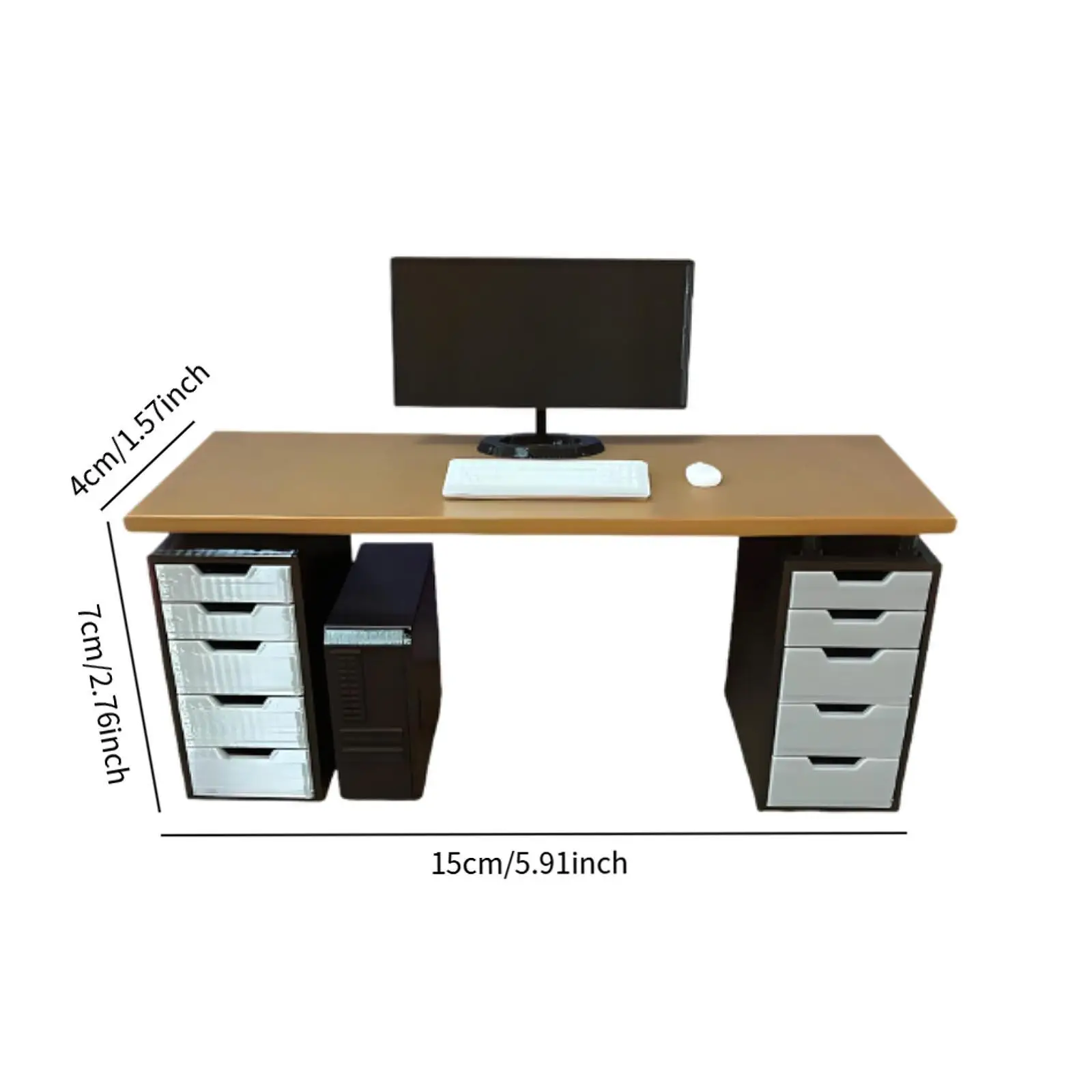 1/12 Miniature Office Furniture Set,Pretend Play,Sturdy,Photo Props,Dollhouse Decoration,Desktop Computer Model Simulation