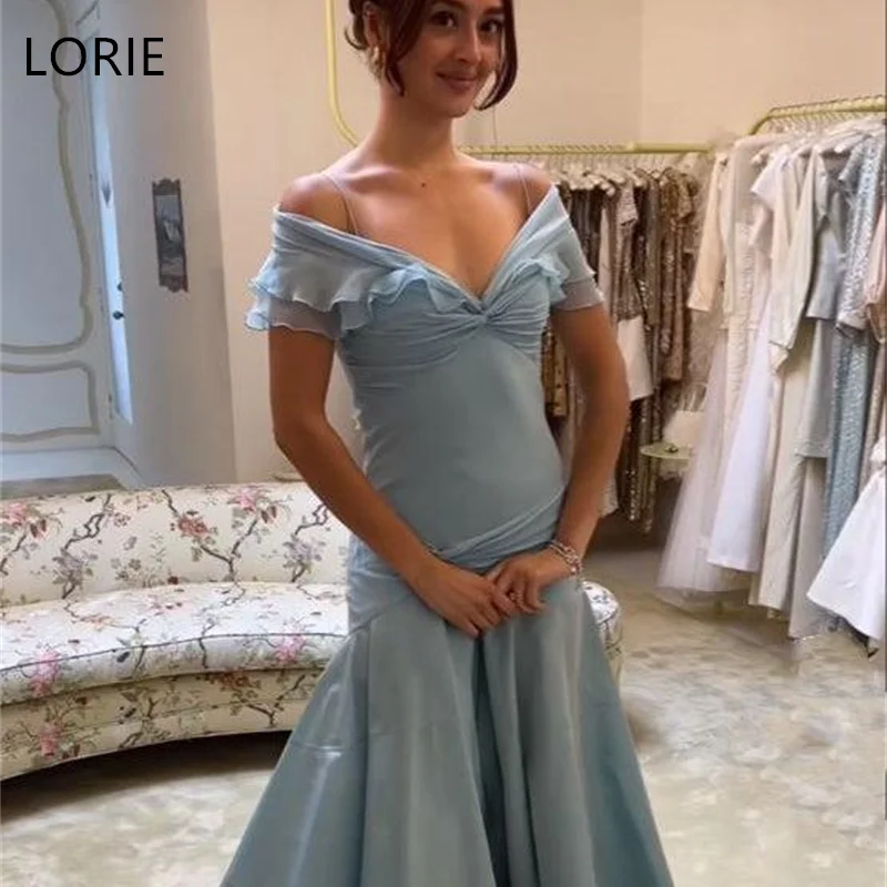 

LORIE Flounce Layered Party Dresses A-Line Off the shoulder Pleat Evening Prom Dress Floor-Length Prom Gowns 2025 Customized