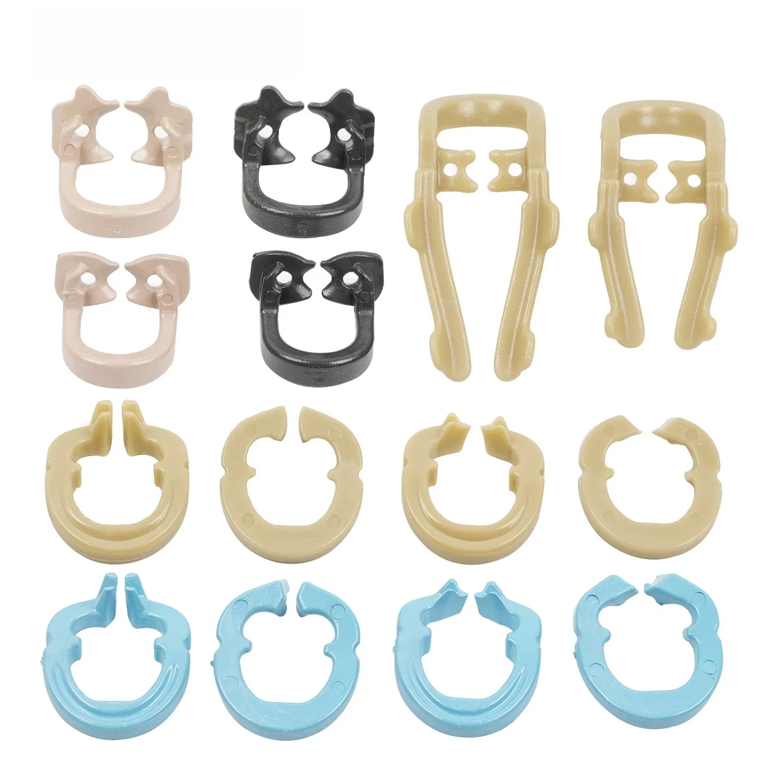 WELLCK 4Pcs/Box Dental Rubber Dam Clamps Barrier Clips Resin Clip Autoclavable 134°C Large/ Small Dental Material Dentist Tools