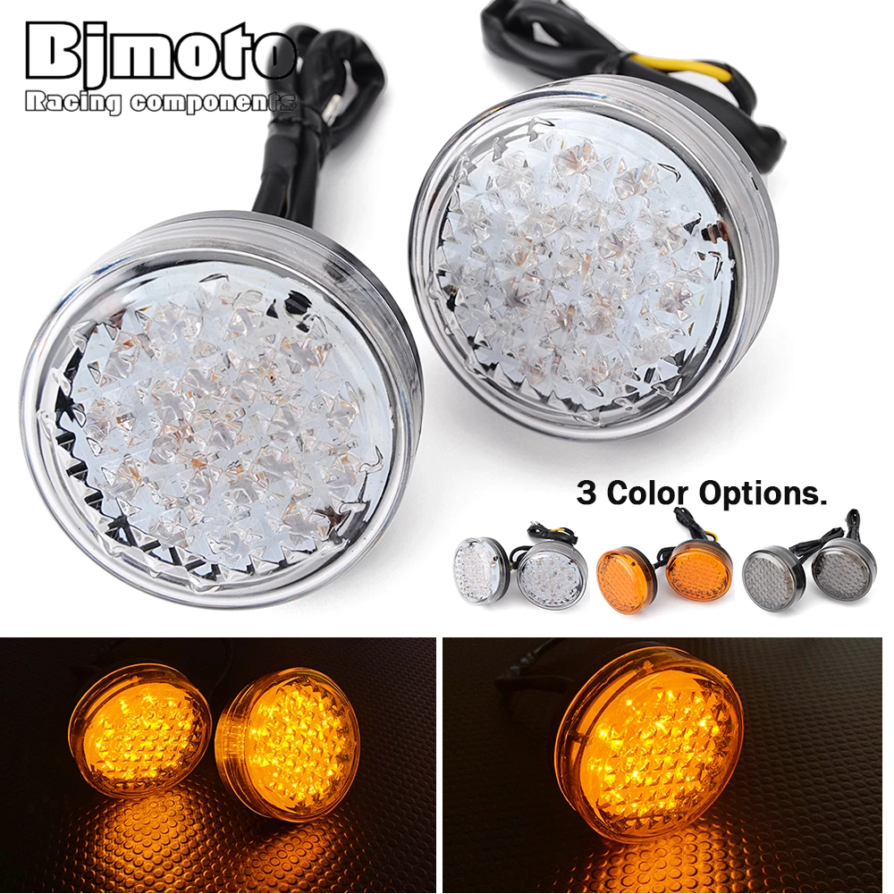 10mm Motorcycle LED Turn Signals Light Amber Indicator Lamp For Harley Chopper Cruiser Custom For BMW