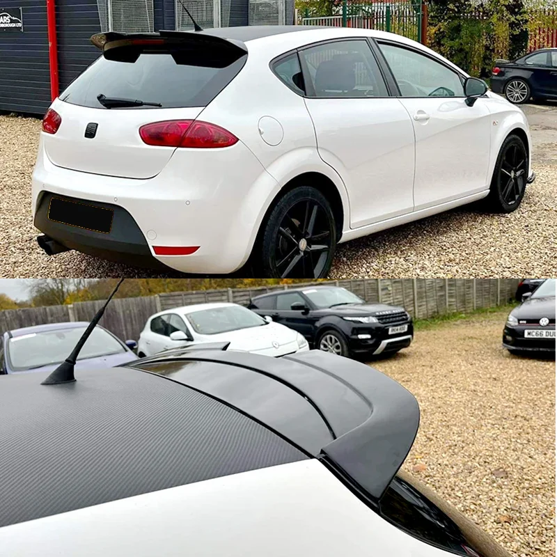 For Seat Leon MK2 roof spoiler 2009 To 2012 High Quality ABS Car Rear Wing Spoiler Glossy Black Or Carbon Fiber Look Body Kit