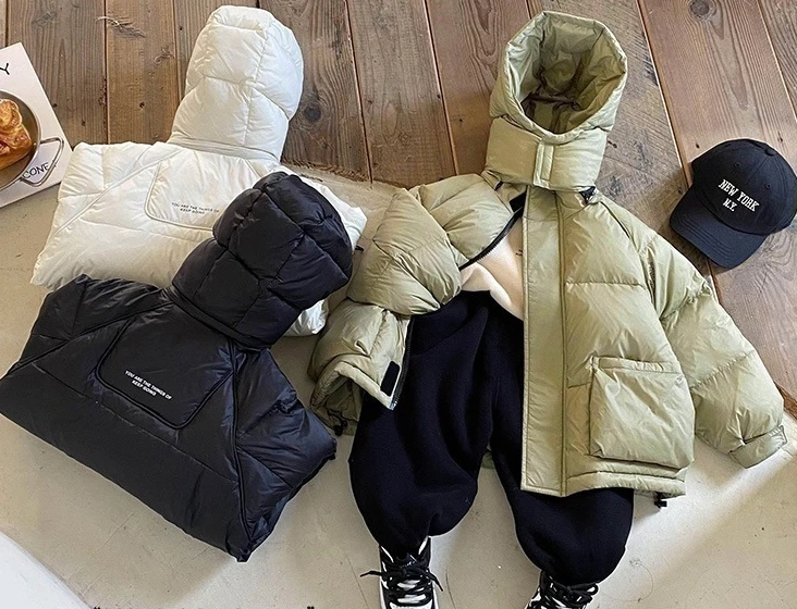 Boy Down Coat Children Down Jacket Boys White Duck Down Korean Children Thick Winter Coat Boys and Girls Warm Short Jacket