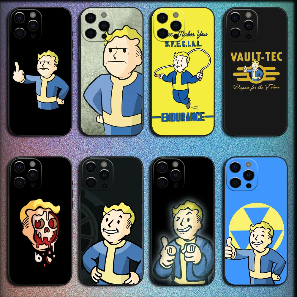 

S-Shelter Games F-Fallout Phone Case For iPhone 16,15,14,13,12,11,Pro,XS,Max,XR,Plus,SE,Mini Soft Black Cover