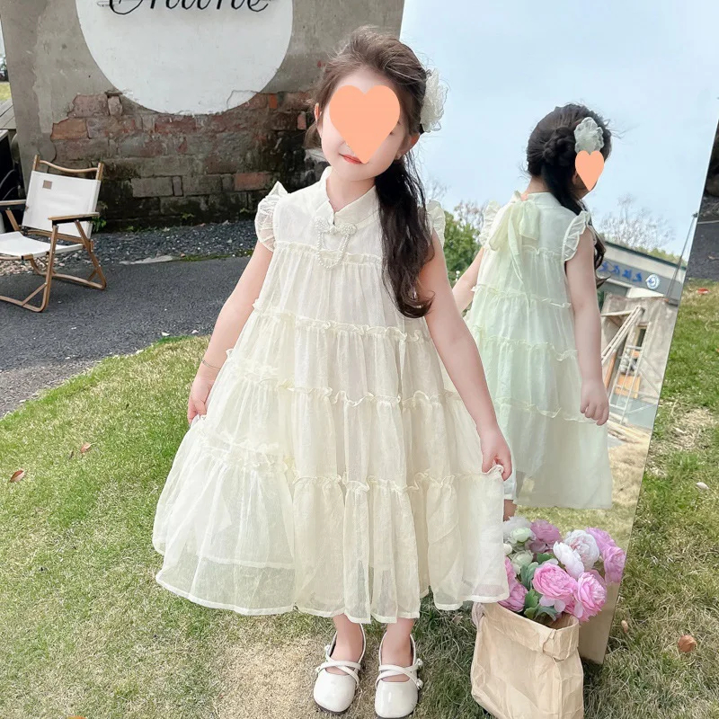 

Baby Girl Dress Little Girl Skirt New Patchwork Dress Children Chic Girl Pearl Buckle Fashion Baby Summer 2-piece Set