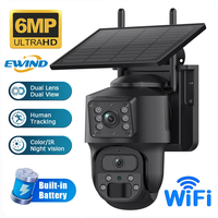 6MP Ubox APP Dual Lens Solar Power 4G WIFI PTZ IP Dome Camera Full Color AI Humanoid Detection Security CCTV Baby Monitor