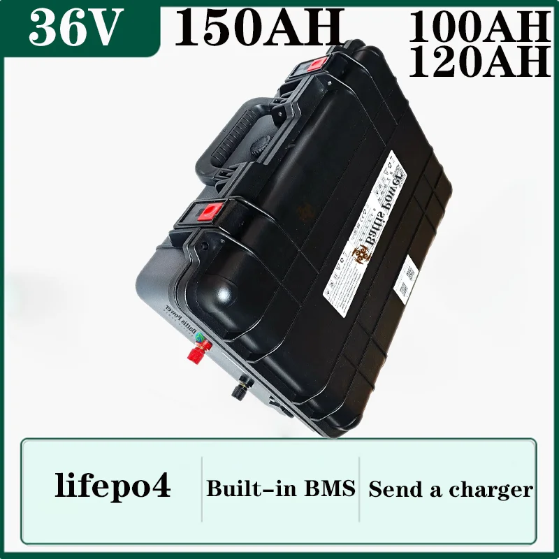 

36V 100Ah 120Ah 150AH lifepo4 lithium battery pack with bluetooth BMS