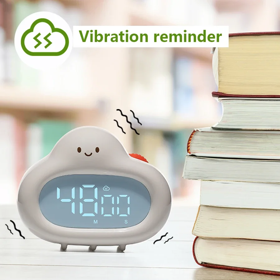 1pc, Creative White Cloud Shape Timer, Cartoon Timer, Desktop Learning Timer, Kitchen Timer For Cooking Baking