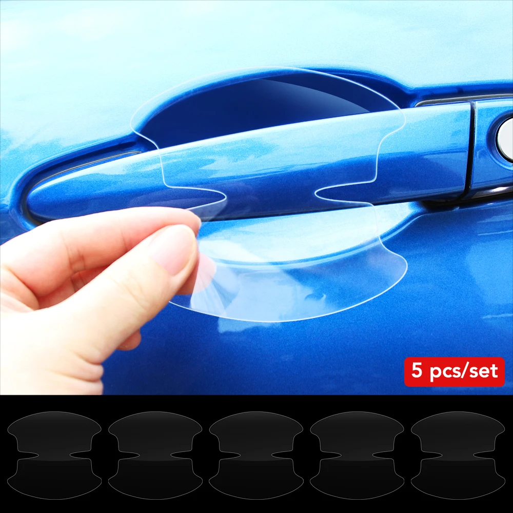 5Pcs Car door handle stickers protector film for Seat TOLEDO Leon EXEO Mk3 Mk2 5f Ateca Altea Fr 1m Arona Car accessories