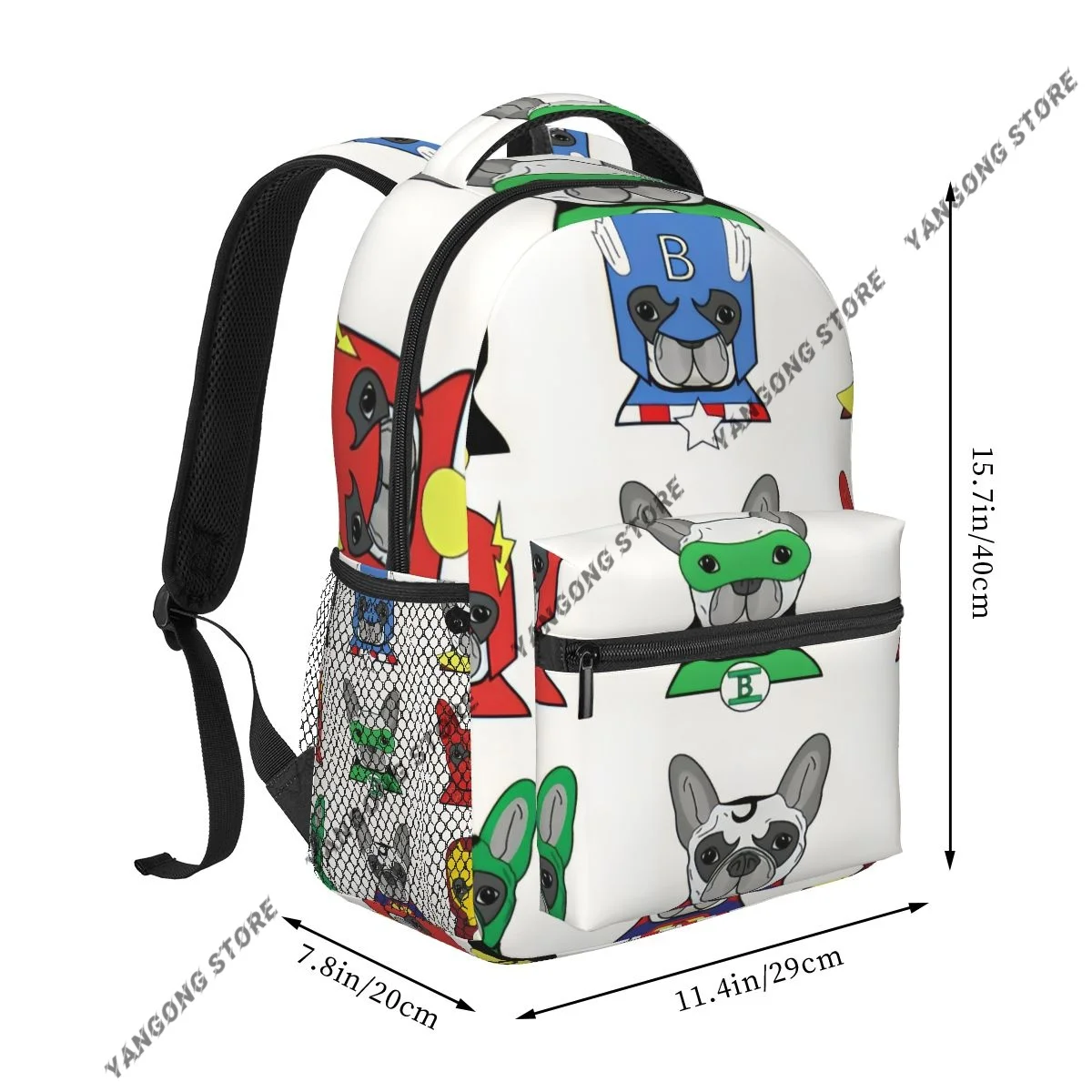 2026 Unisex French Bulldog Dog Heroes Icons Travel Daypack Laptop Backpack Book Schoolbags Feminina School Casual Women Bag