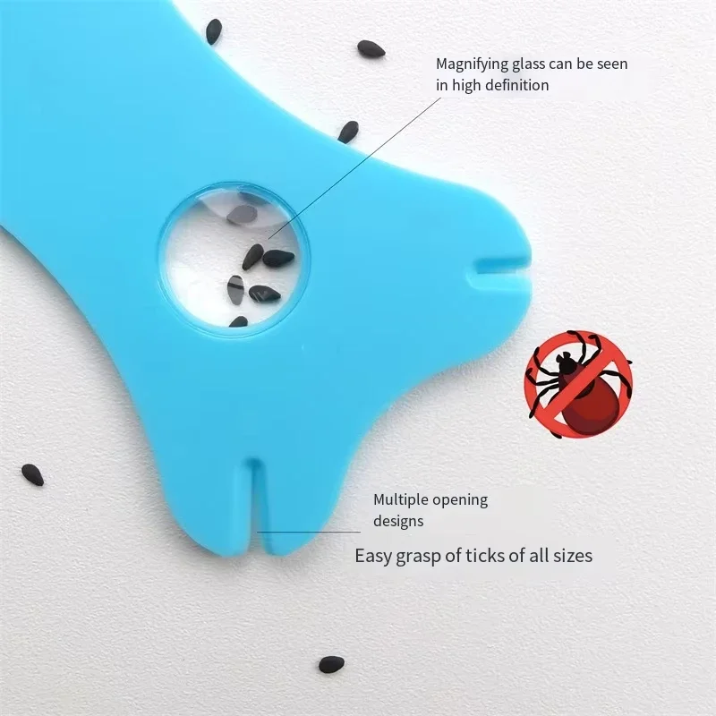 Pet Tick Removal Card with Magnifying Glass Tick Removal Tool Set Pet Flea Tick Remover For Cat Dog Pet Cleaning Supplies