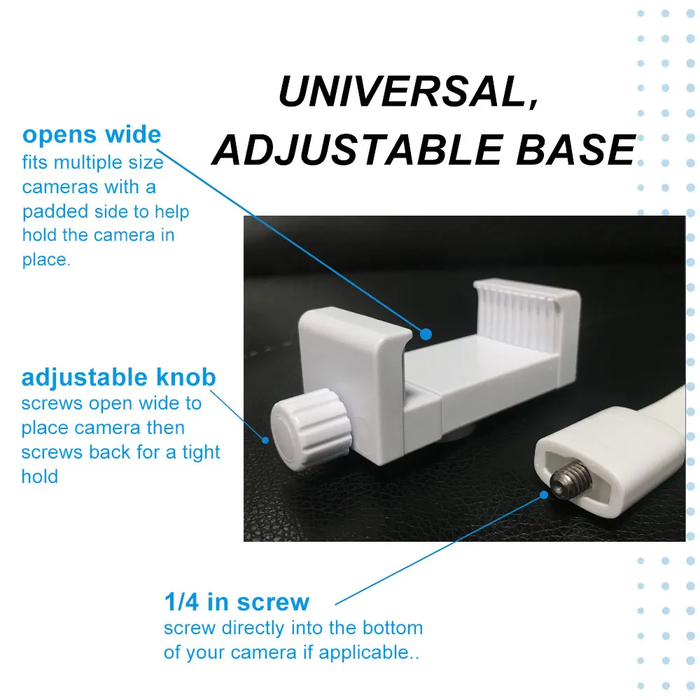 Flexible Twist Mount Bracket for Baby Monitor Cam,No need punching Attaches to Crib Cot Shelves or Furniture Adjustable Long Arm