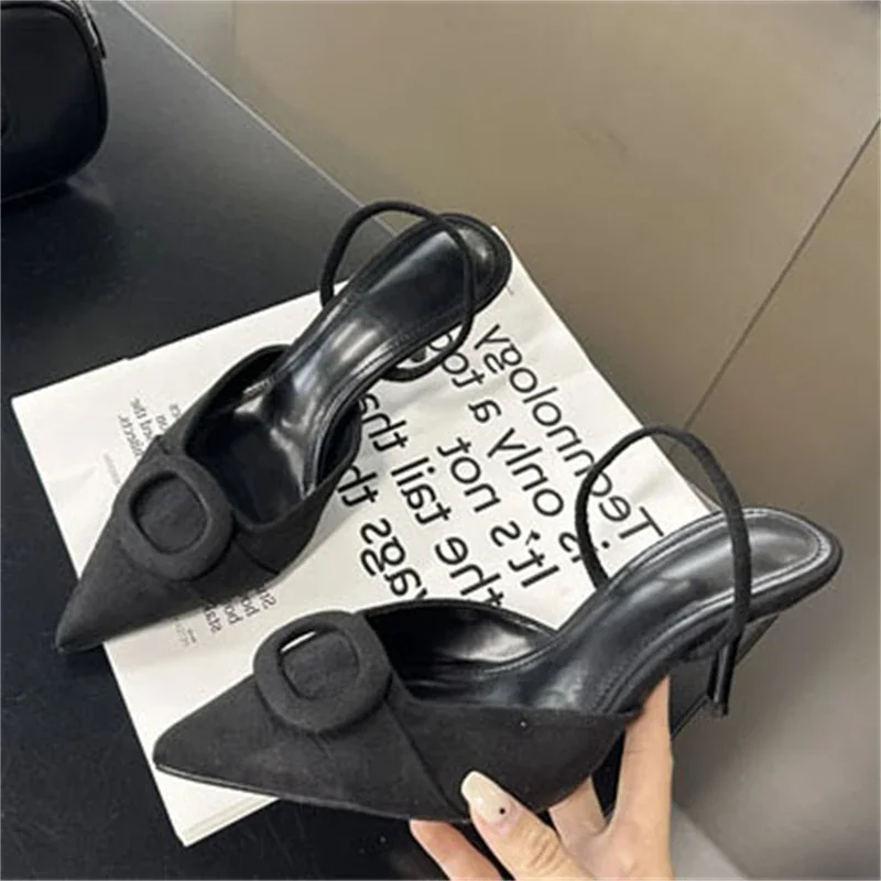 

Eilyken Fashion Sexy Thin High Heels Pointed Toe Women Pumps Elegant Shallow Slingbacks Banquet Party Mule Slide Shoes