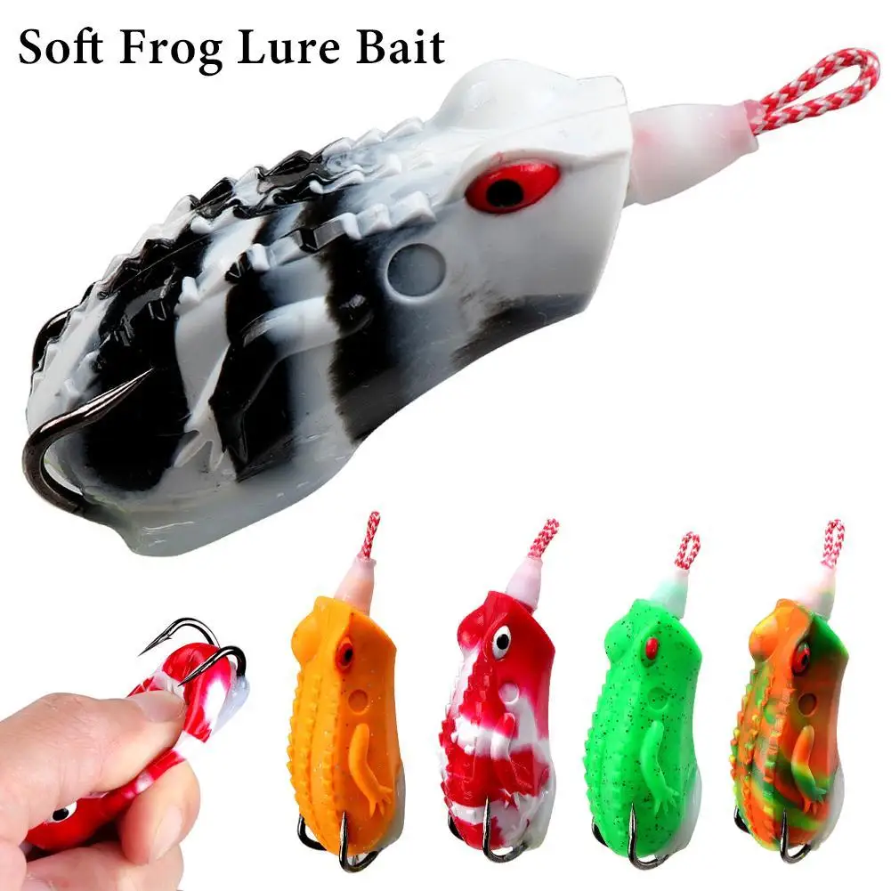 1/5pcs Frog Lure With Hooks Soft Rubber Artificial Jump Frog Bait For Black Bass Fishing Lure Accessories