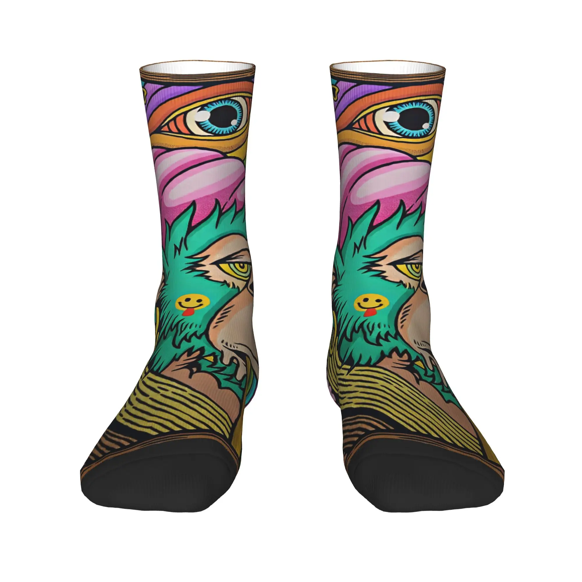 Trippy Monkey Rainbow Mushroom Psychedelic Socks  Graphic Stockings Anti Slip Couple Socks High Quality Spring Funny Socks