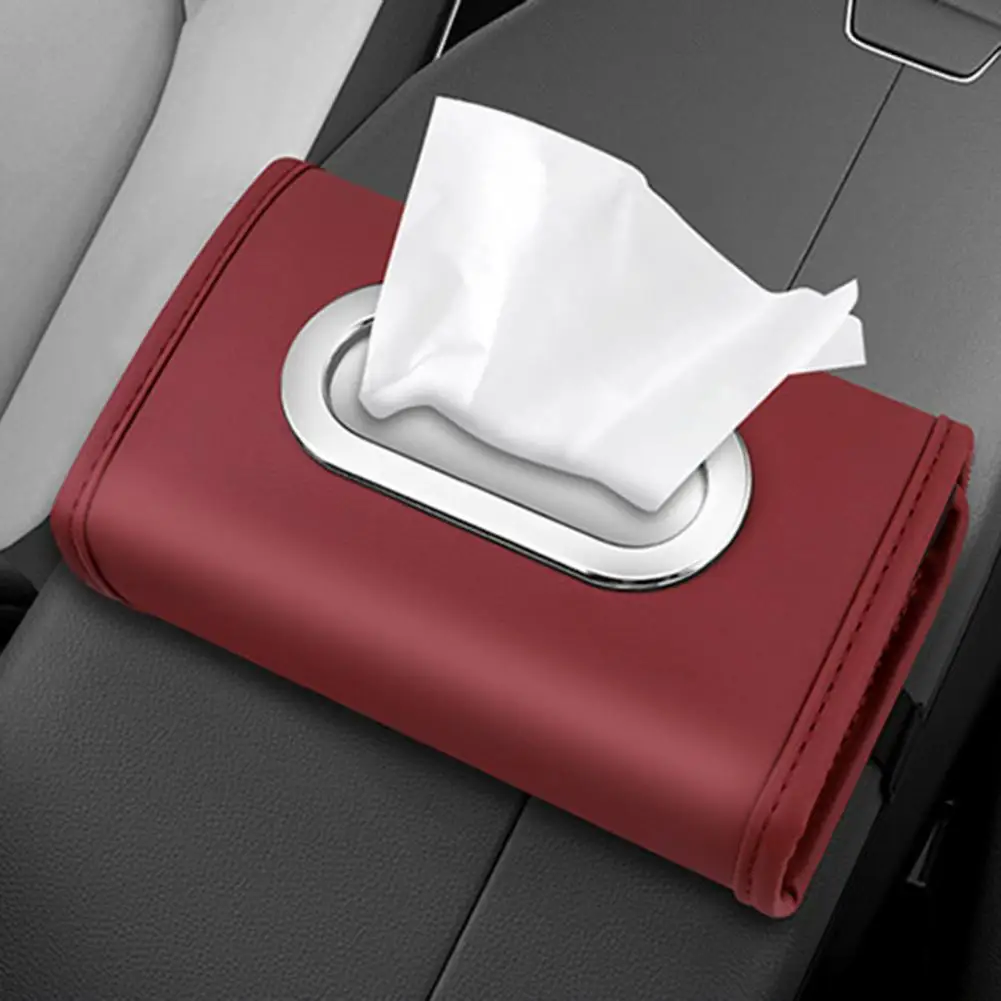

Держатель для салфеток на спинку сиденья для автомобиля Держатель для салфеток с широкими металлическими отверстиями для ящиков Серветка на заднее сиденье из искусственной кожи для легкого
