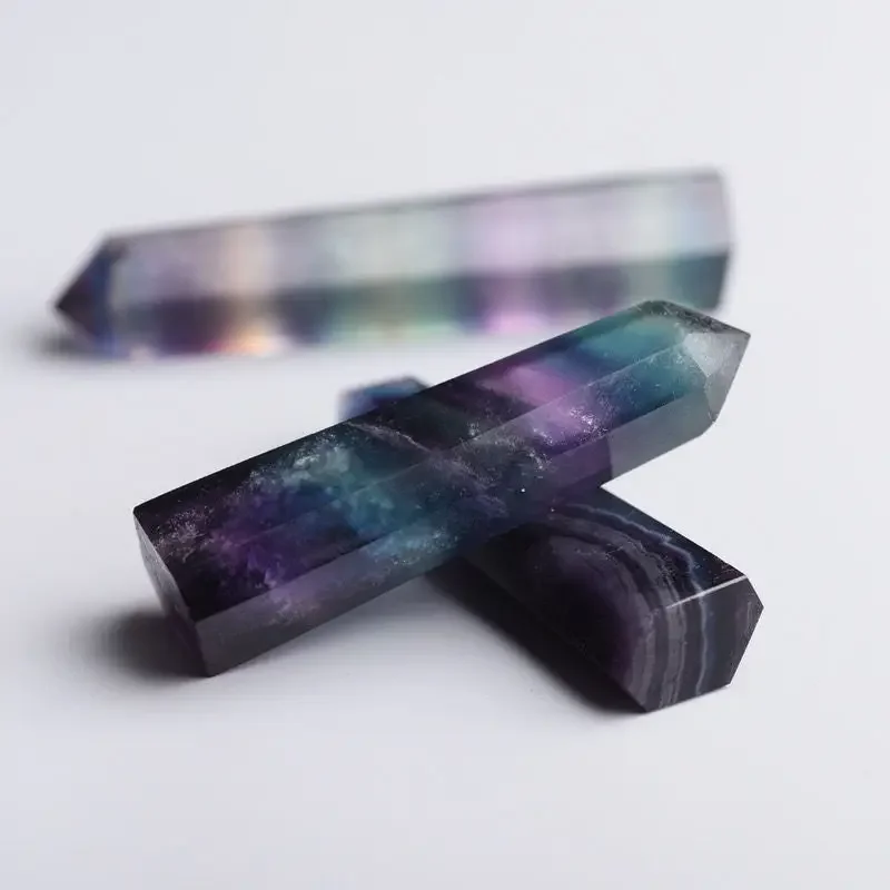 

Natural Colorful Fluorite Obelisk Crystal Healing Stone Natural Quartz Home Decor Reiki Polished Point Stone Decoration Crafts