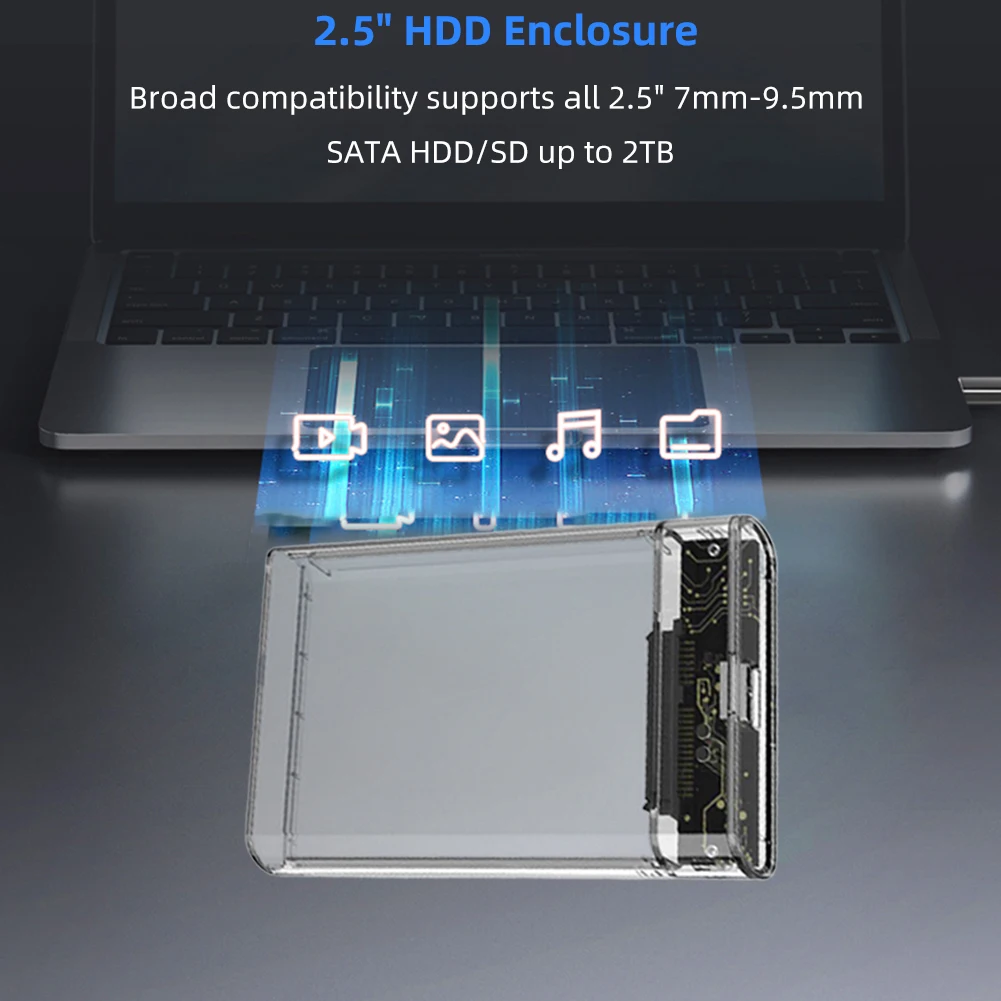 Casing Hard Drive Eksternal 2.5 Inci Port Seri SATA Casing Hard Drive Eksternal USB 3.0 Plug And Play Aksesori Komputer