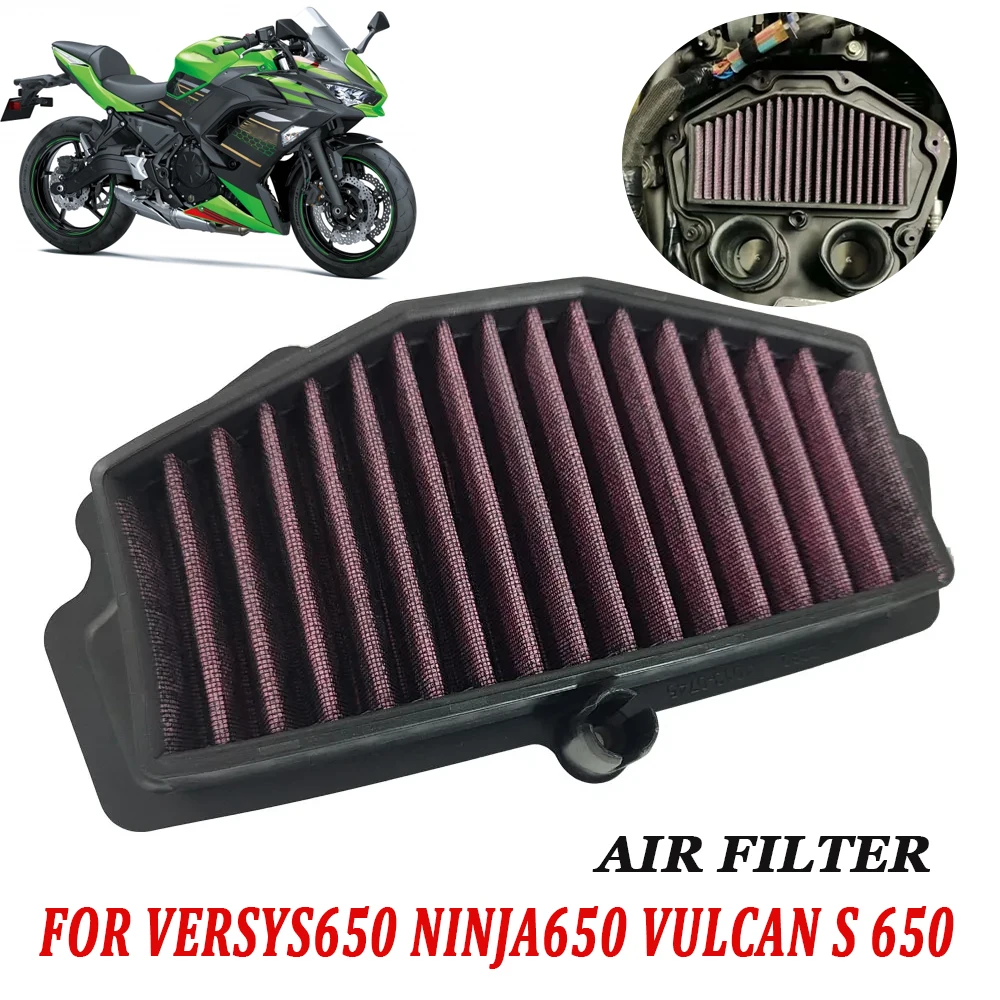 Filtro de aire para motocicleta, accesorios para Kawasaki Versys 650, KLE650, Ninja 650, EX650, Vulcan S 650, S650, EN650