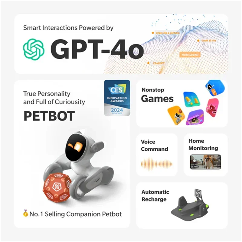 Smart Voice Robot Dogs GPT Assistant Electronic EPP3.0 Ai Pets Automatisches Aufladen Multifunktionale intelligente Roboter für Kinder