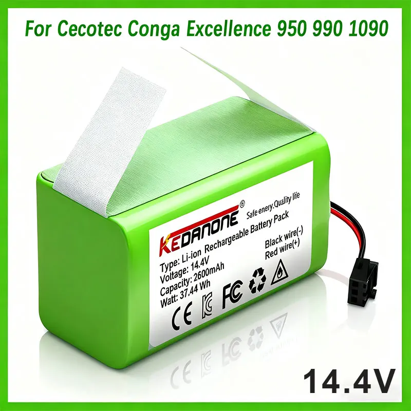 

⚡️⚡️2600mAh 14.4V high-capacity vacuum cleaning robot battery 950 990 1090 1790 Deebot N79S N79 DN622 Eufy Robot 4000mAh