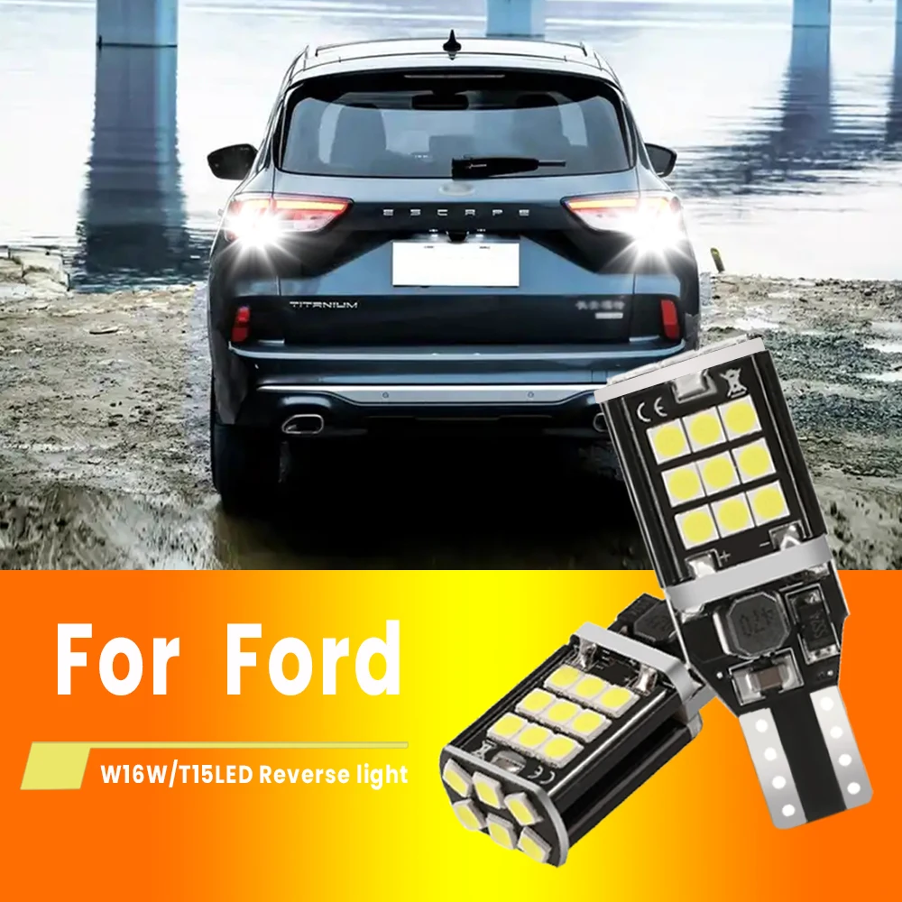 

2x For Ford Escape 2008 2009 2010 2011 2012 2014 2015 2017 2020 LED Reverse Light Blub Lamp W16W T15 921 Canbus White