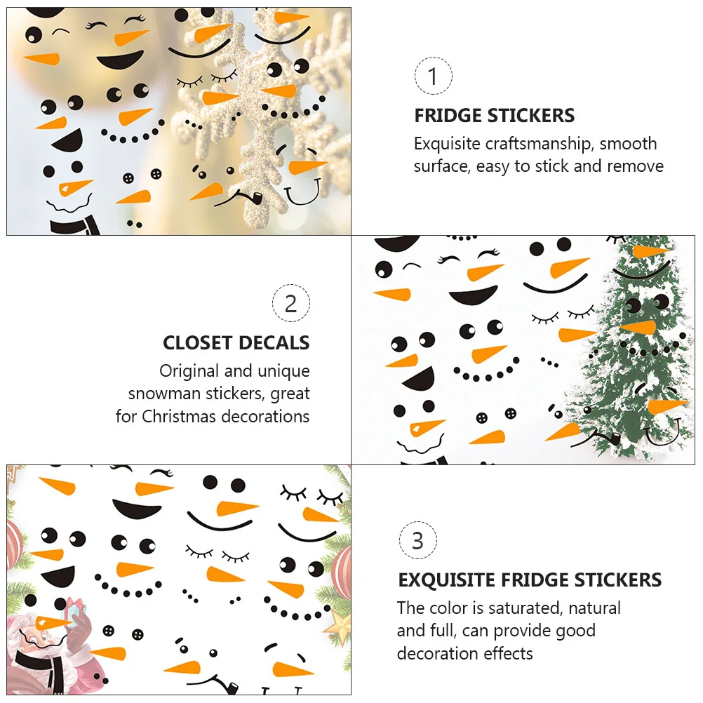 

Lightweight Exquisite Snowman Stickers 2 Sheets Fridge Decals Original Unique Christmas Decorations Walls Doors Fridges