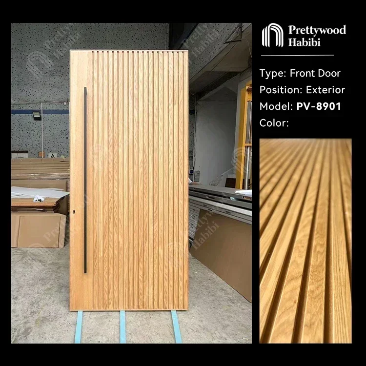 Australia Residential Modern House Entrance Exterior Vertical Slats Design Solid Wooden Front Pivot Entry Door For Houses