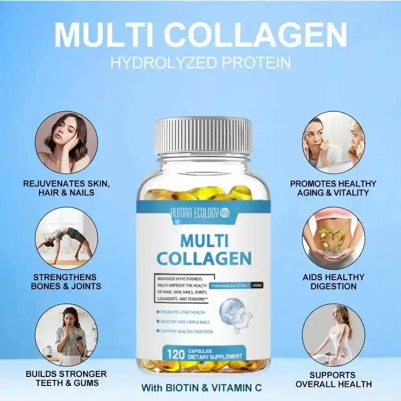 Menselijke ecologie Premium gehydrolyseerde collageengel voor huidgewrichten Haarnagels Antioxidant Boost