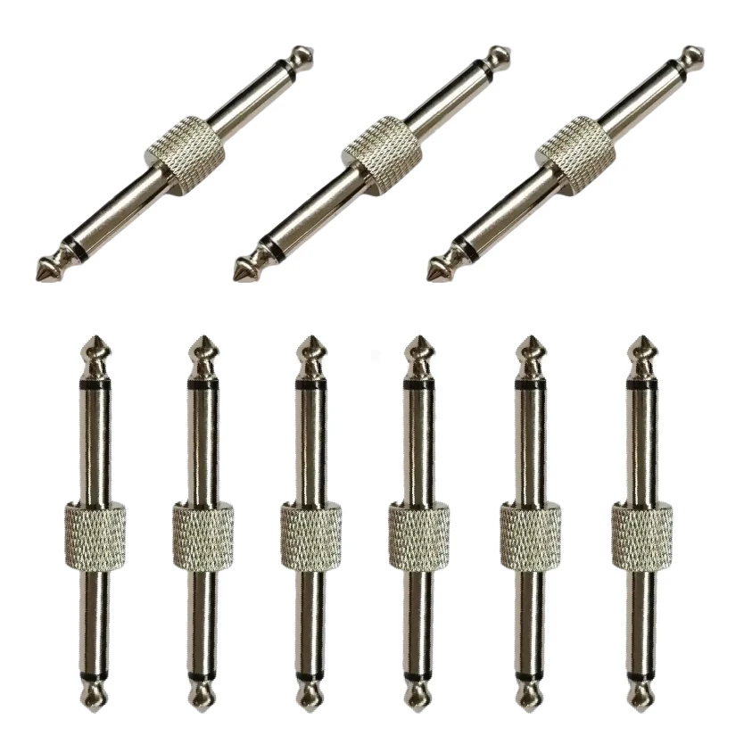 

6.35mm Male To Male Guitar Effects Pedal Connector Silver Plated