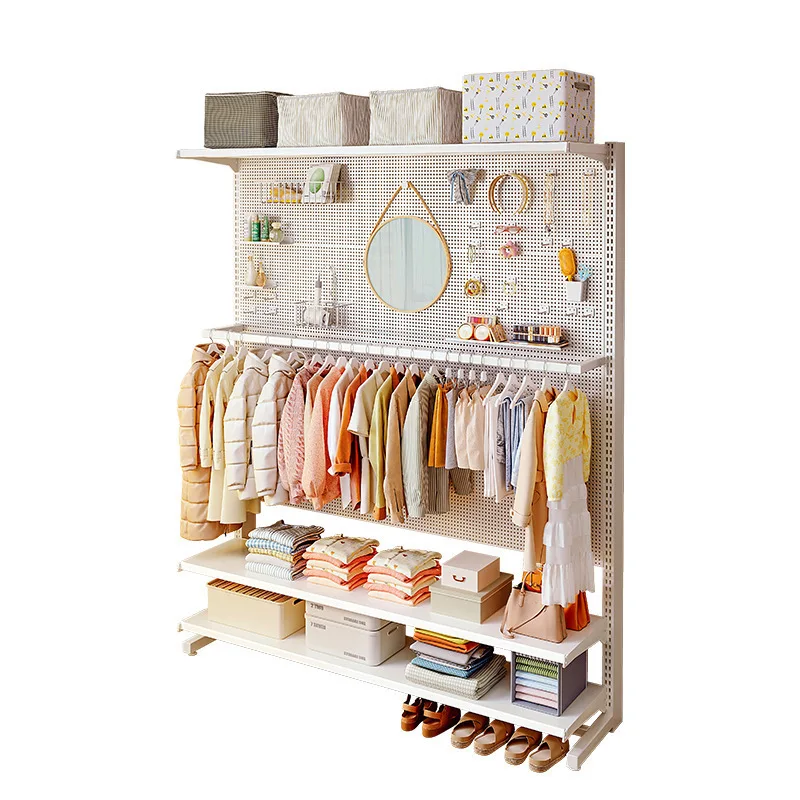 #Vertical hole board shelf floor-to-ceiling non-punching metal wardrobe boys bedroom household clothes study storage rack