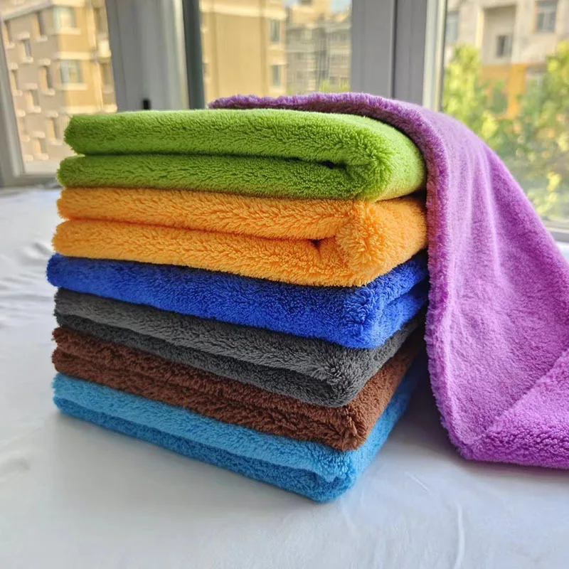 

40x40 см 380GSM Разноцветное полотенце для чистки автомобиля из кораллового флиса — мягкая, супервпитывающая, ворсостойкая ткань для мытья