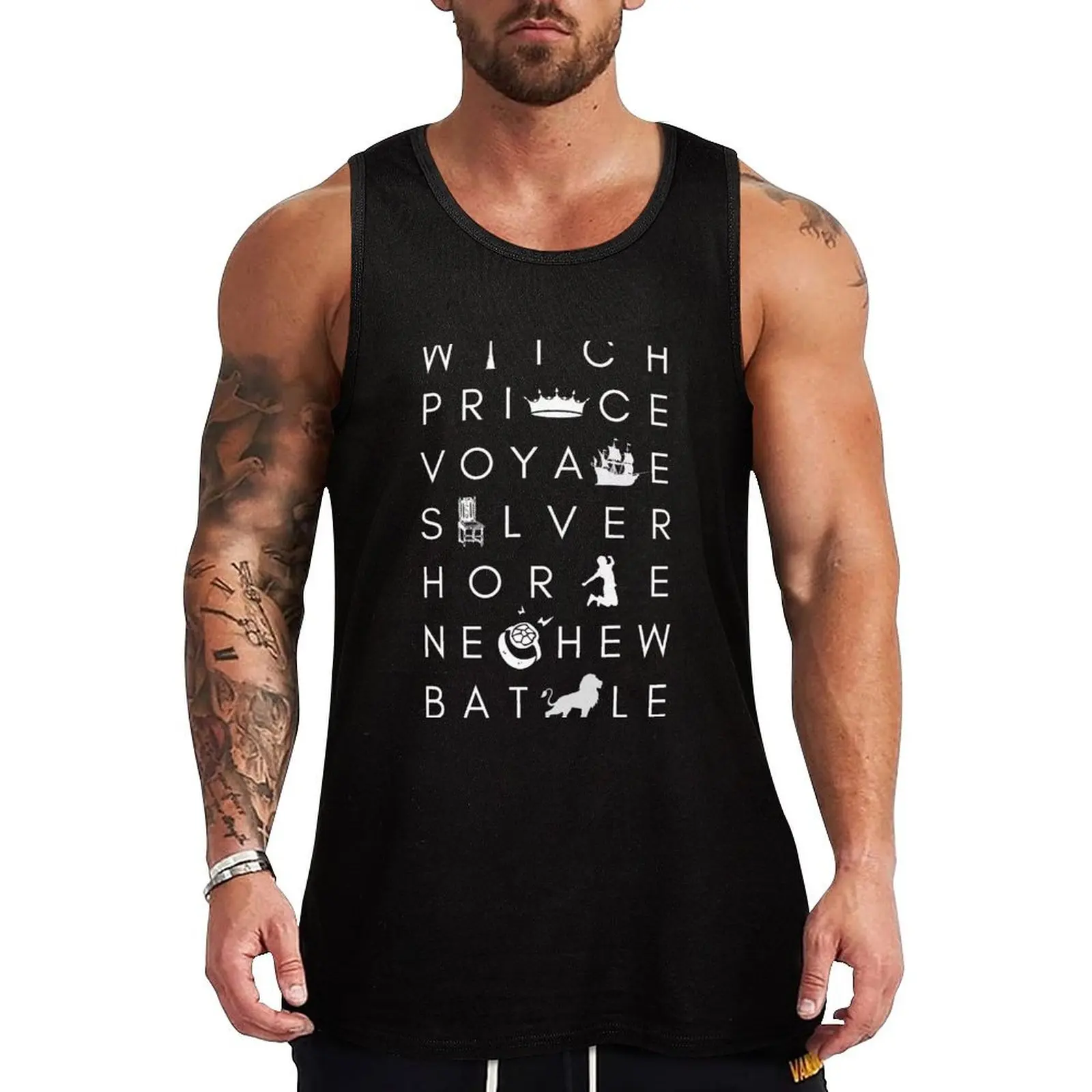 

Narnia Book Titles Tank Top sports vest mens gym clothes T-shirt Men's gym