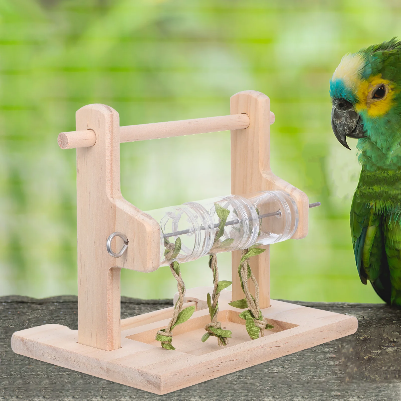 

Solid Wood Parrot Perch Stand Natural Beak Claw Grinder Bird Resting Platform for Macaws Cockatiels Parakeets Wood Bird Perch