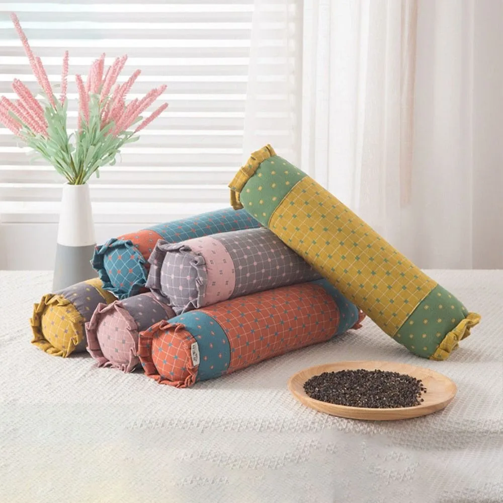 

Household Cylindrical Pillowcase Cotton Candy Shapes Cervical Pillow Cover Double-layer Zipper Buckwheat Pillow Cover Bedroom