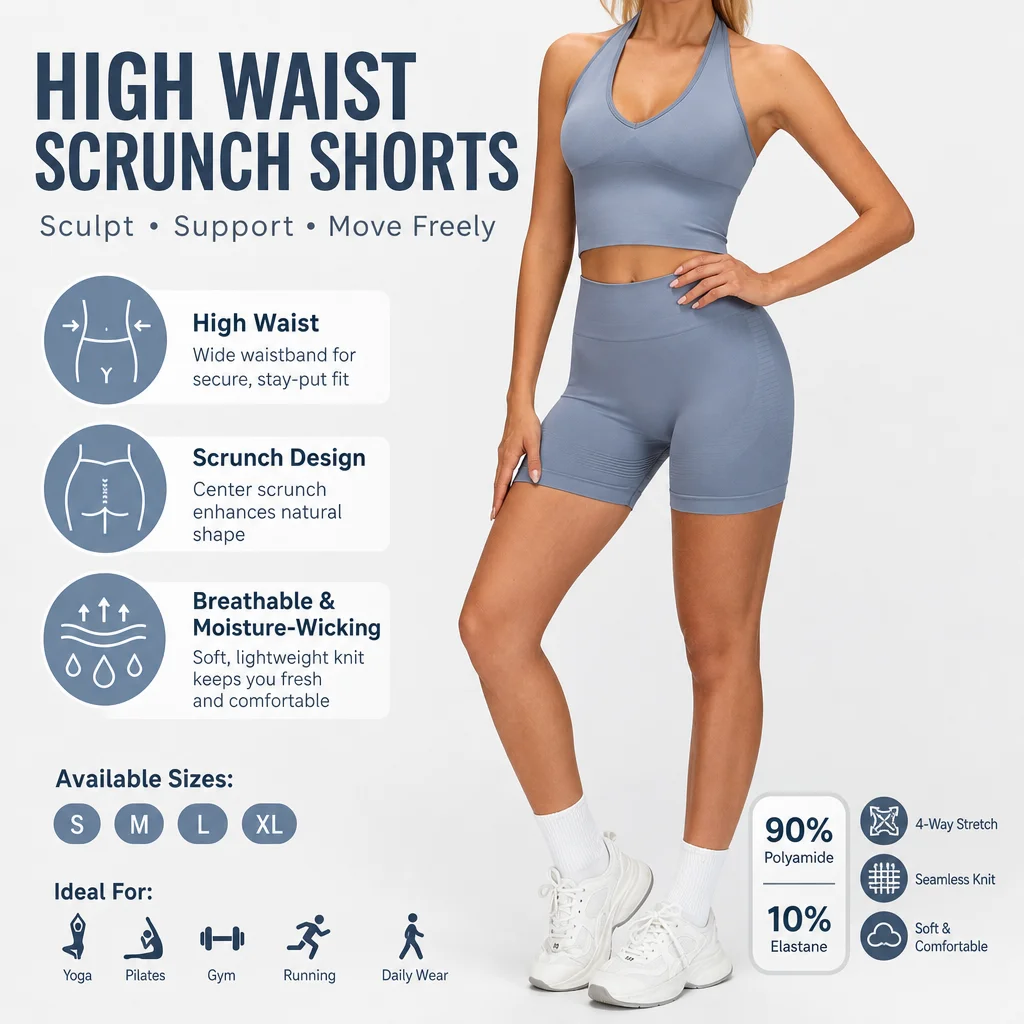 Premium Seamless High Waist Yoga Shorts Women Anti Roll Tummy Control Compression Biker Shorts Butt Lift Running Gym Tights