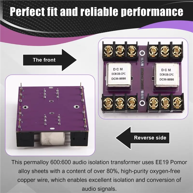 [NEWA76K!】 DCM-9898 Balanced And Unbalanced Conversion Audio Isolator Converter Permalloy Isolation Transformer 600:600 20Hz-